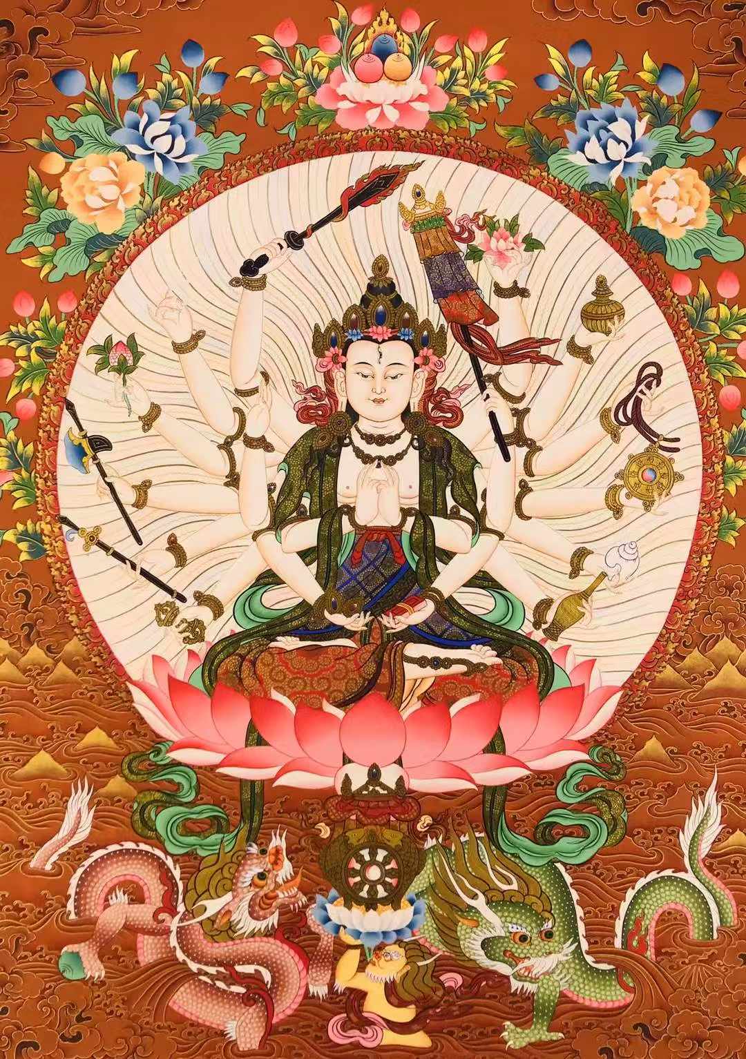 【傳世收藏】大師手繪 《準提佛母》收藏品