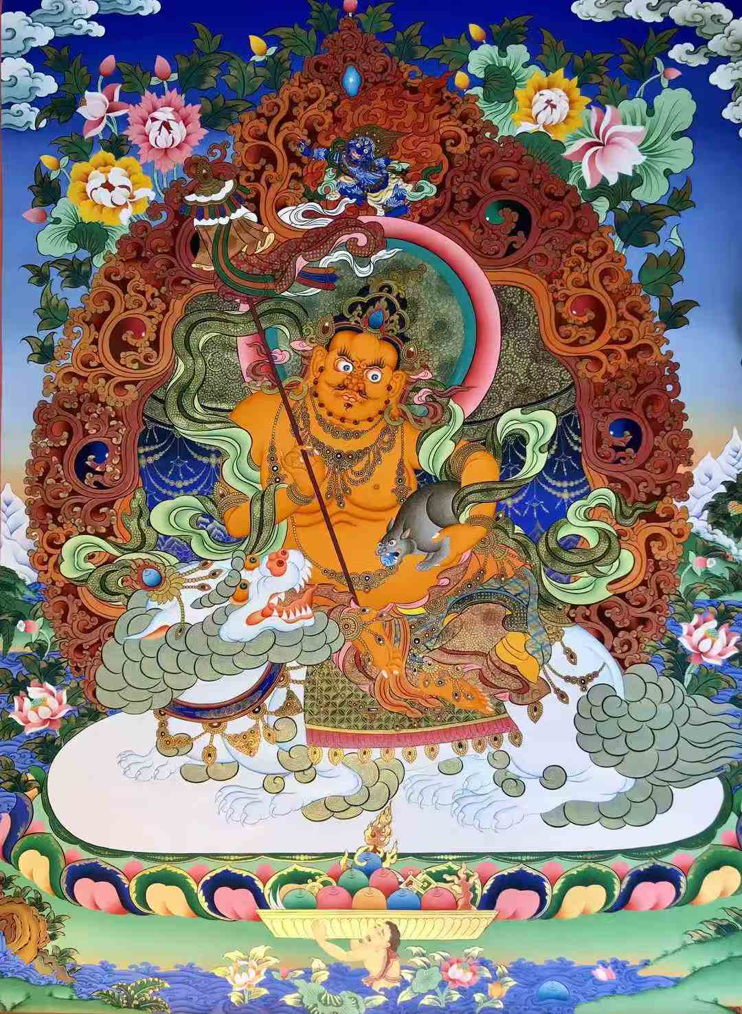 【精品 唐卡】《財寶天王》畫心：80-60CM ！