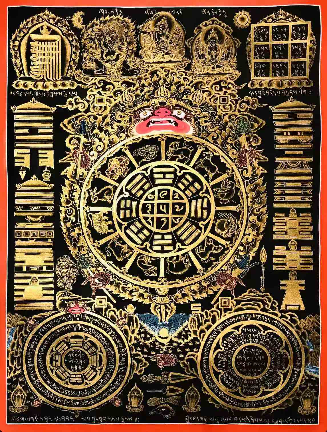 【九宮八卦】 斯巴霍《文殊九宮八卦圖》65-45CM。