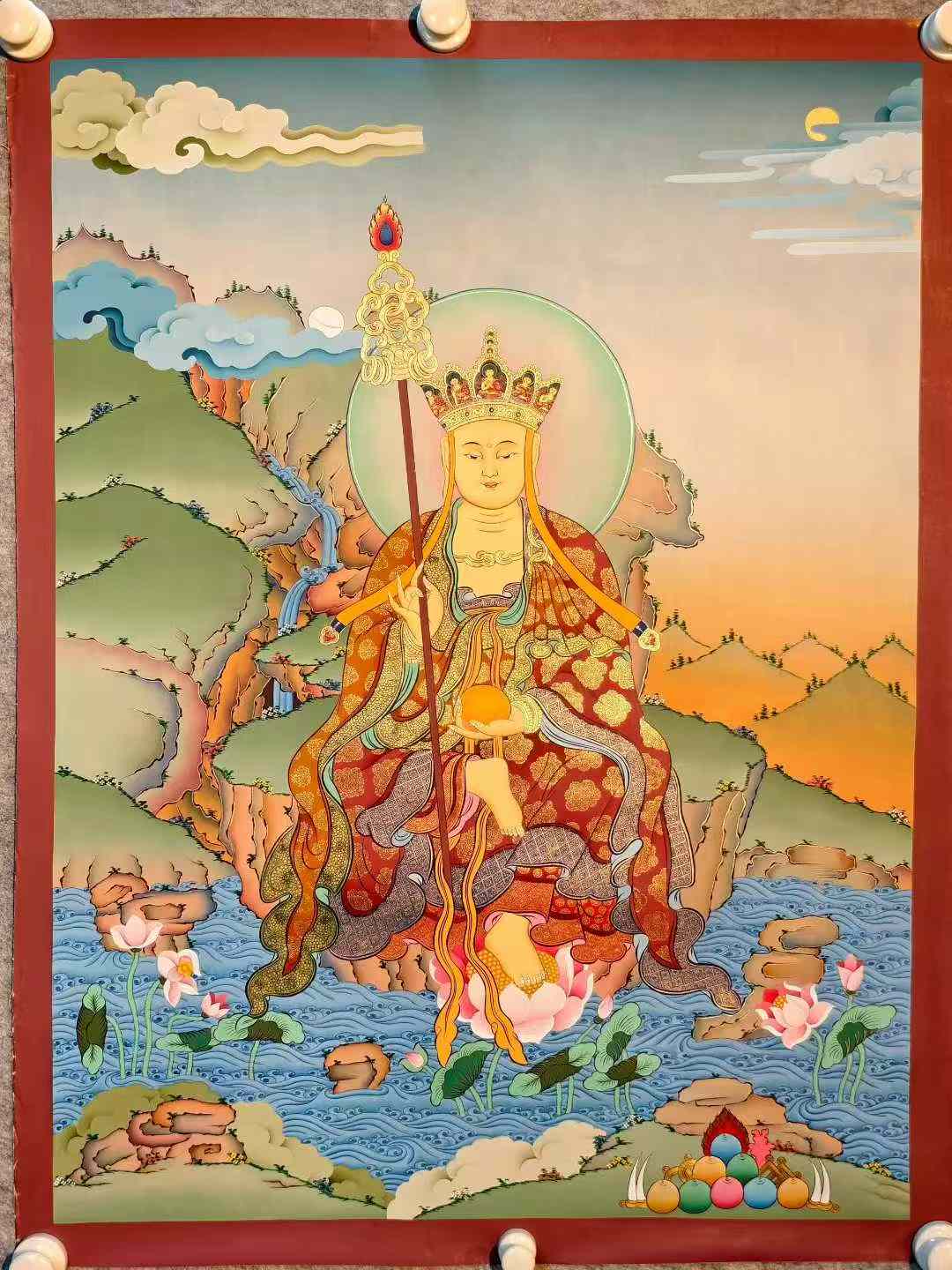 【傳世精品唐卡】《地藏王菩薩》80-50CM 左右 。