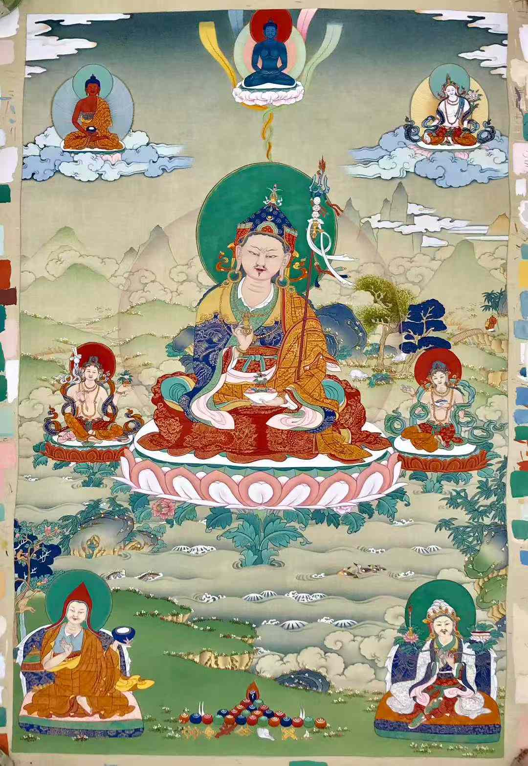 【西藏拉萨】噶玛噶孜唐卡传承人亲工手绘《莲花生大师》